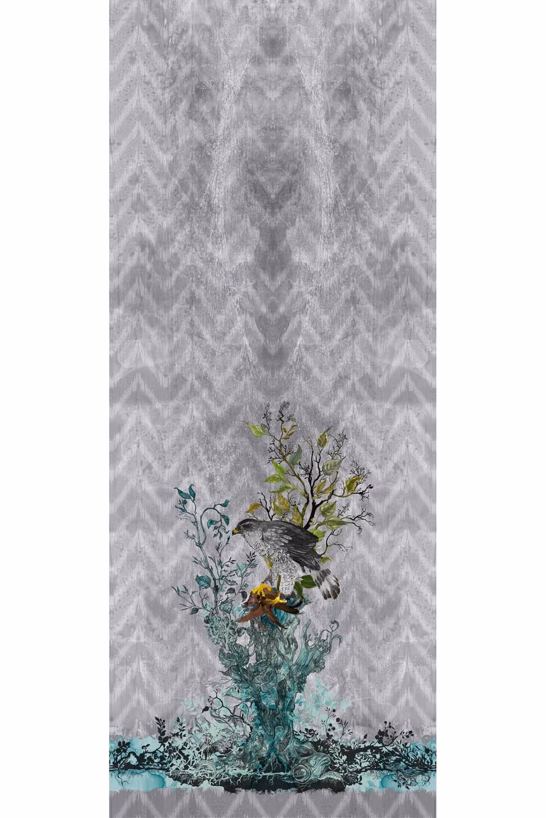 Winchester Superwide Wallpaper Panels Goshawk Right Grey fabric