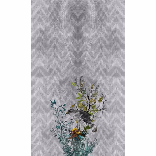Winchester Superwide Wallpaper Panels Goshawk Right Grey fabric