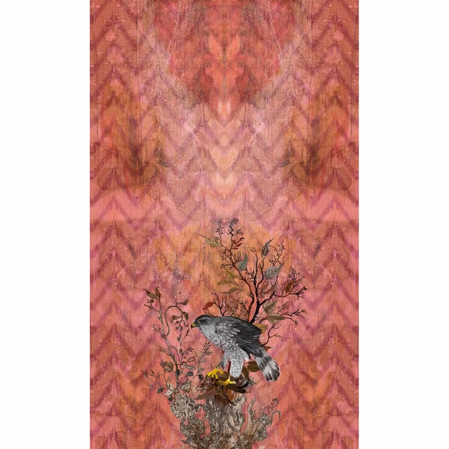 Winchester Superwide Wallpaper Panels Goshawk Right Red fabric
