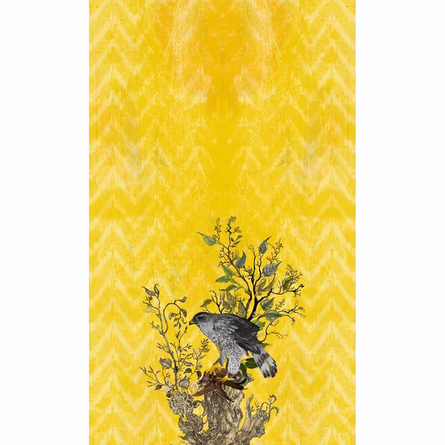 Winchester Superwide Wallpaper Panels Goshawk Right Yellow fabric