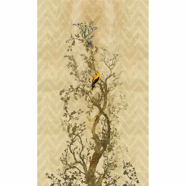 Winchester Superwide Wallpaper Panels Oriole Left Beige fabric