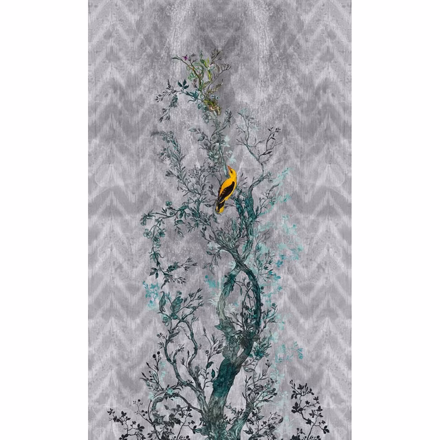 Winchester Superwide Wallpaper Panels Oriole Left Grey fabric