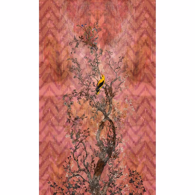 Winchester Superwide Wallpaper Panels Oriole Left Red fabric
