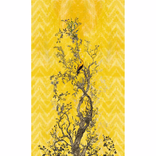 Winchester Superwide Wallpaper Panels Oriole Left Yellow fabric