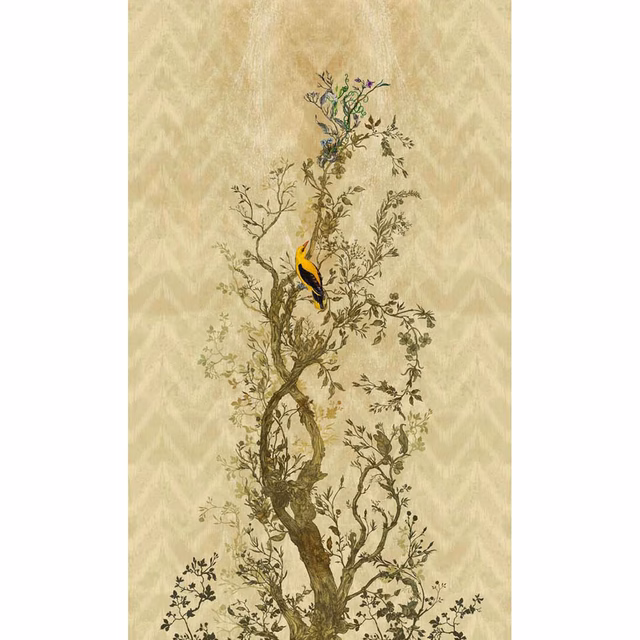 Winchester Superwide Wallpaper Panels Oriole Right Beige fabric