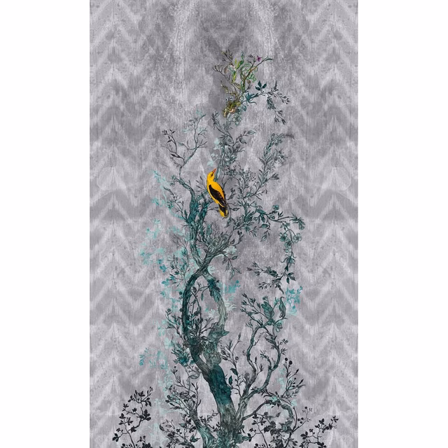 Winchester Superwide Wallpaper Panels Oriole Right Grey fabric