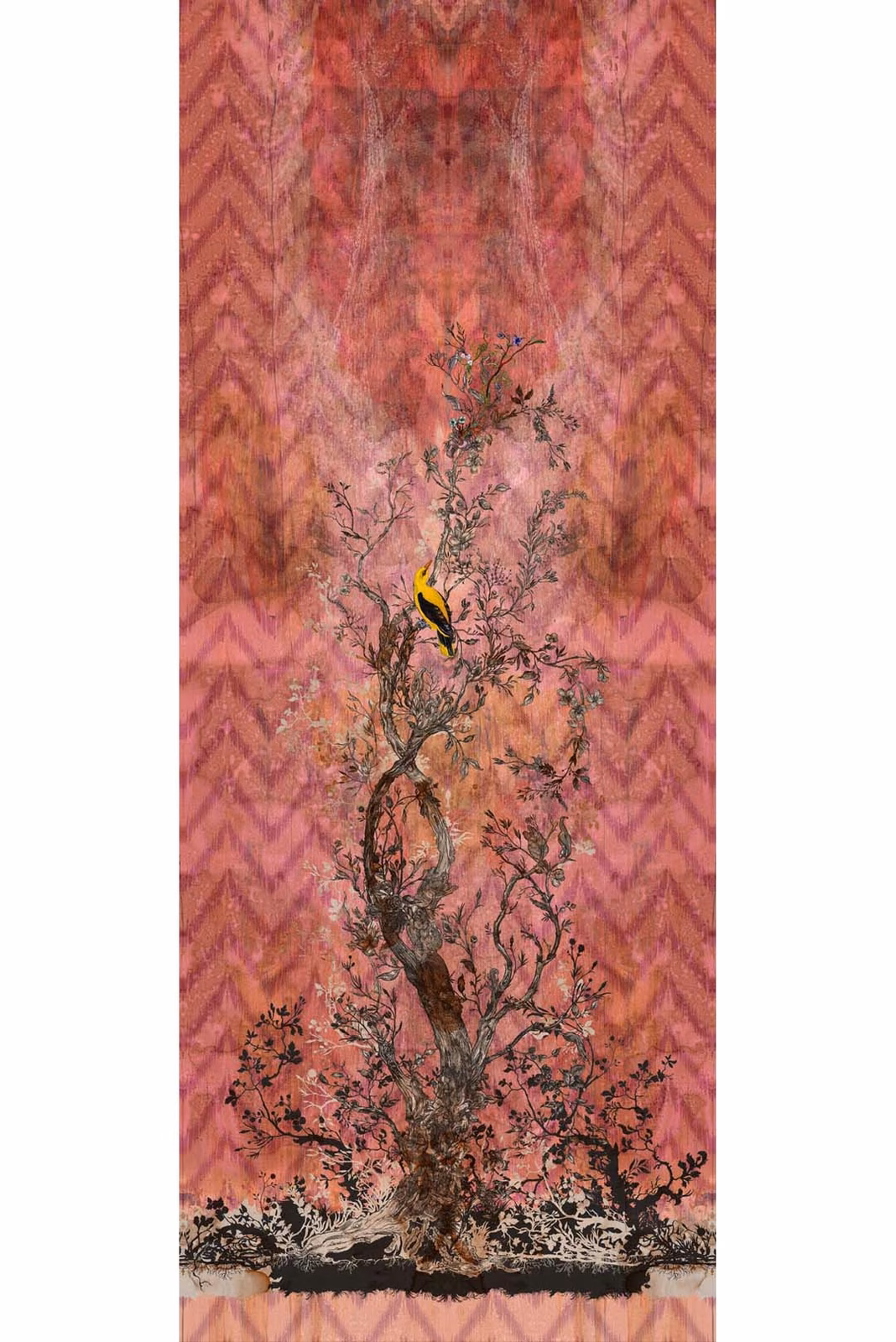 Winchester Superwide Wallpaper Panels Oriole Right Red fabric