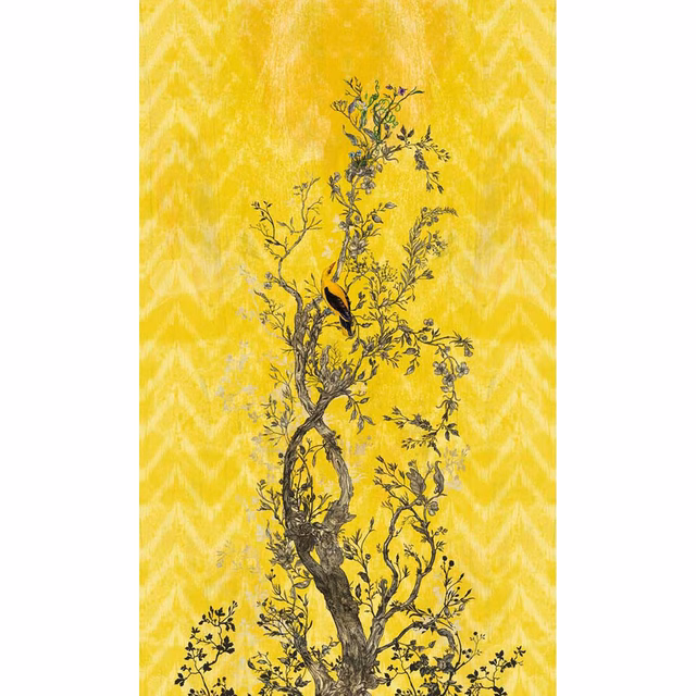 Winchester Superwide Wallpaper Panels Oriole Right Yellow fabric