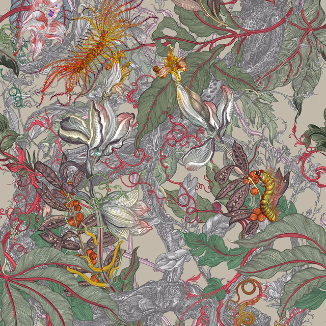 XL Jungle Modular Wallpaper Panels: Baccalis fabric