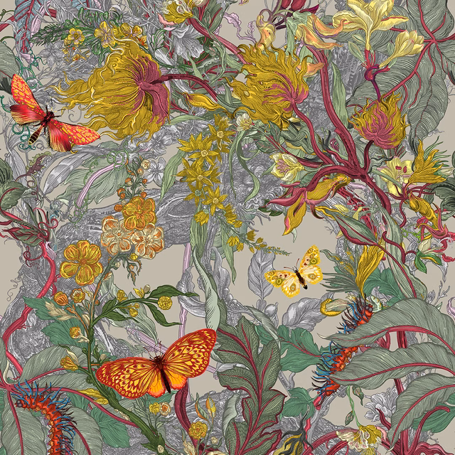XL Jungle Modular Wallpaper Panels: Gossypium fabric