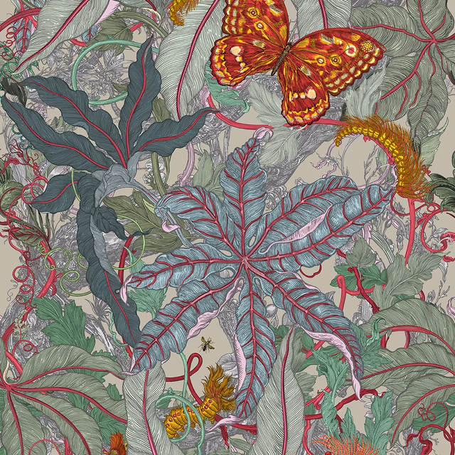 XL Jungle Modular Wallpaper Panels: Grandifolius fabric
