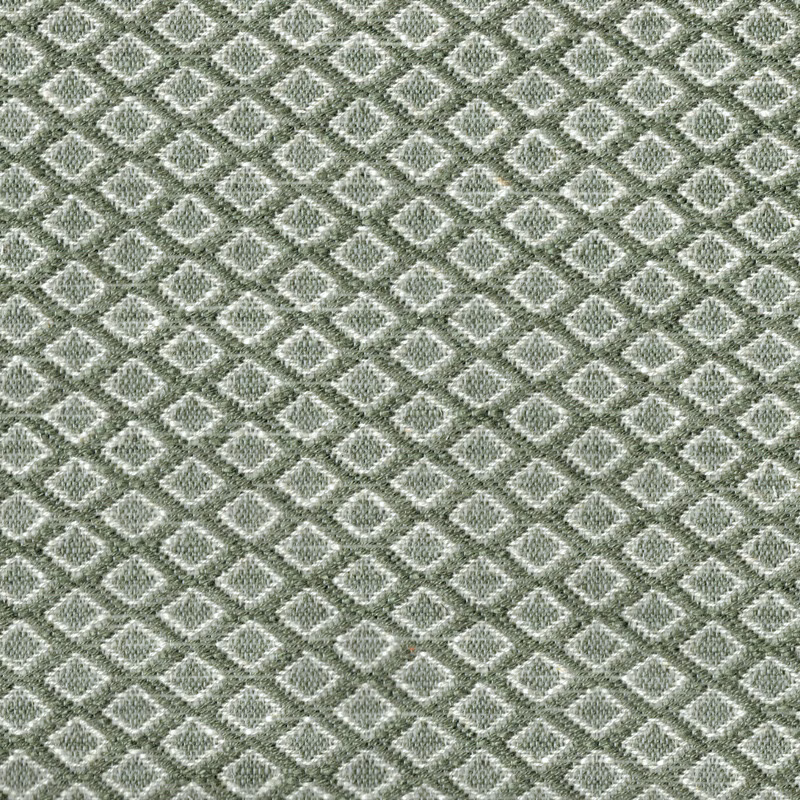 Soft sage green geometric fabric with small diamond lattice texture