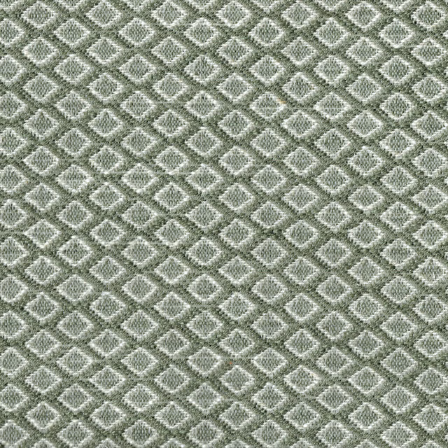 Soft sage green geometric fabric with small diamond lattice texture