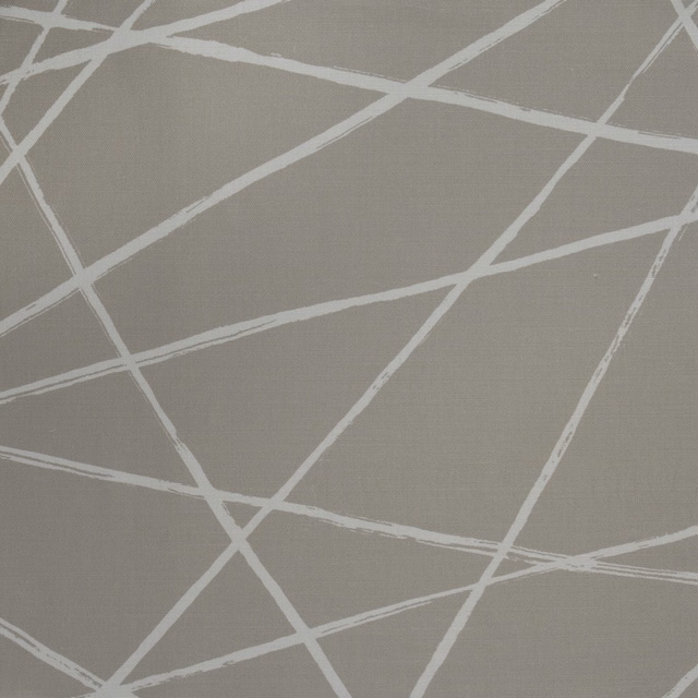 Beige fabric swatch with white intersecting abstract line pattern