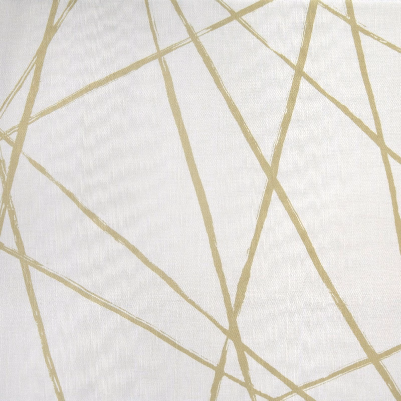 Abstract mustard-yellow lines crossing over a pale cream fabric ground