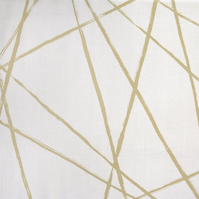Abstract mustard-yellow lines crossing over a pale cream fabric ground