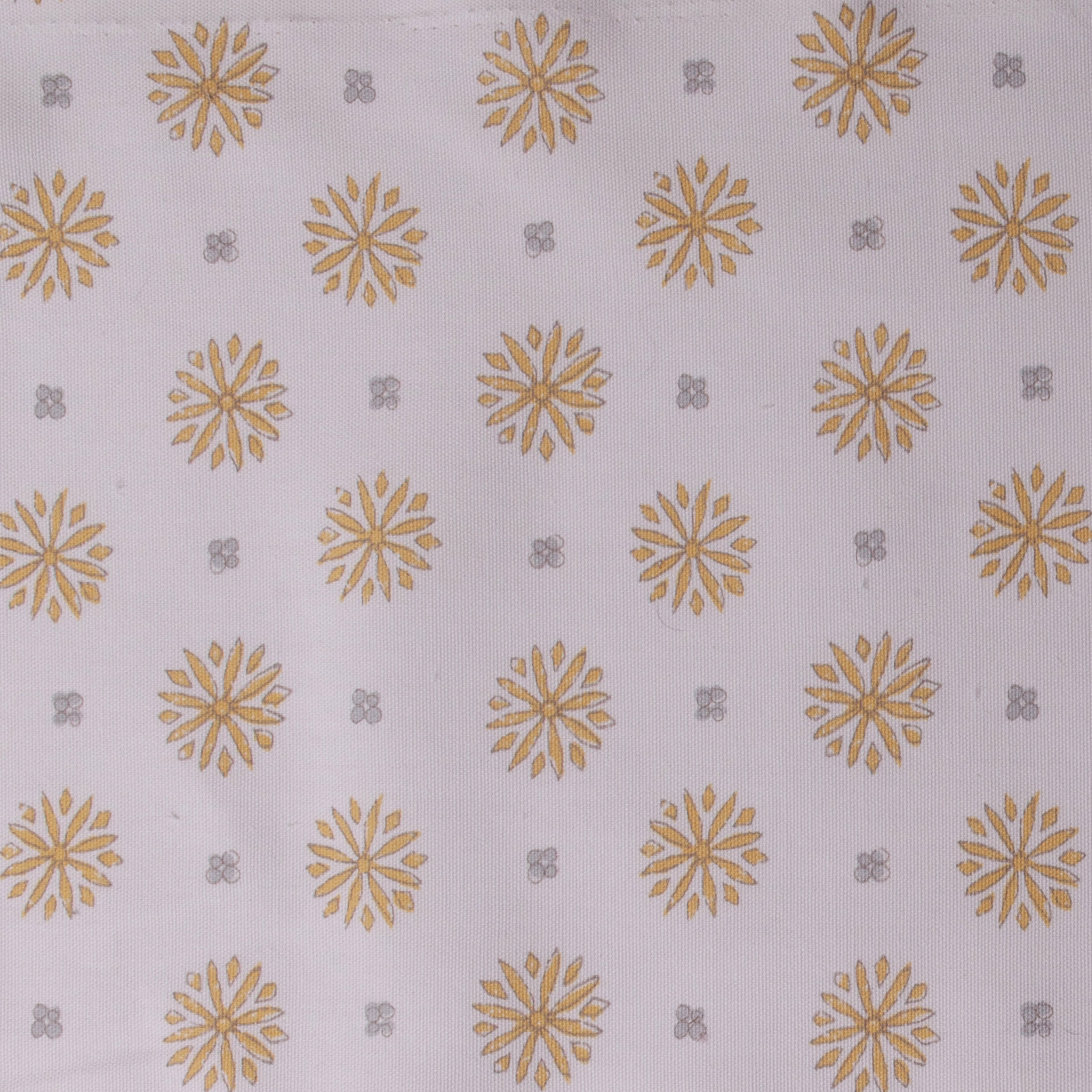 Pale cotton print with soft yellow daisy motifs and small grey accents