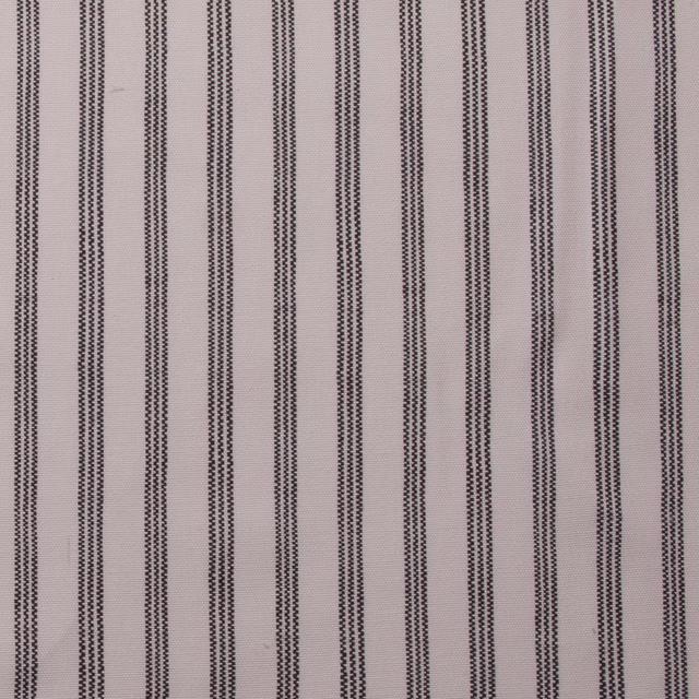 Vertical charcoal pinstripes on a pale grey cotton print swatch