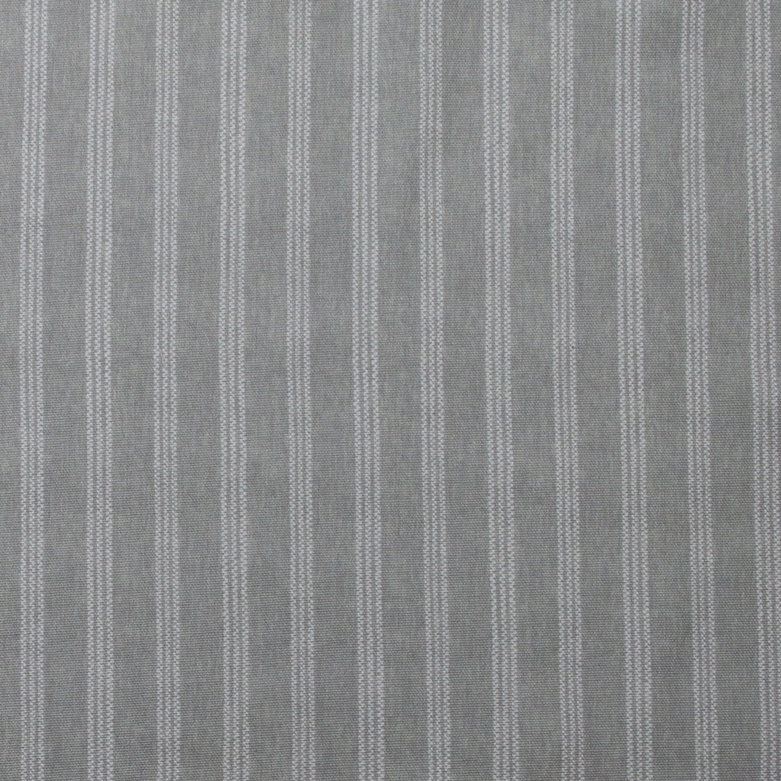 Soft dove grey striped cotton fabric with fine vertical pale lines