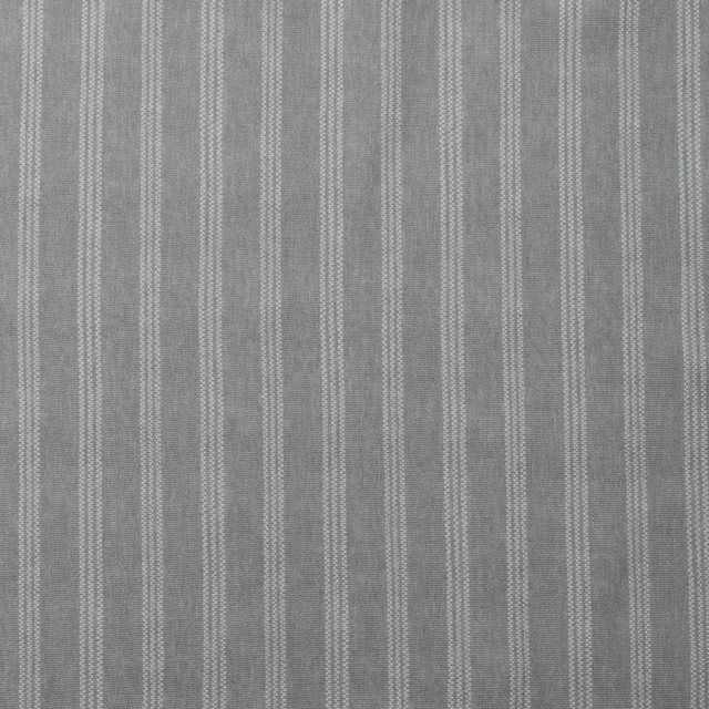 Soft dove grey striped cotton fabric with fine vertical pale lines