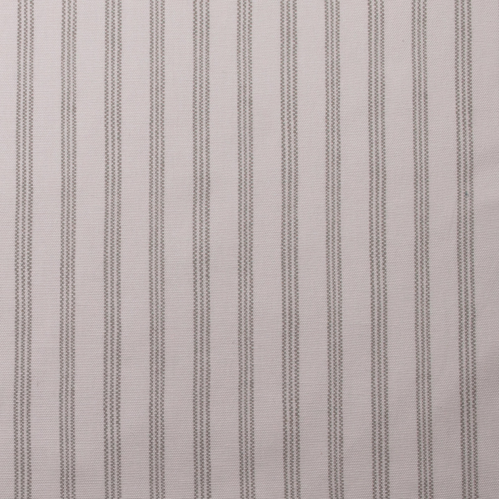 Pale silver-grey fabric with fine vertical pinstripes and a matte cotton finish