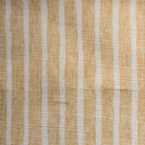 Vertical yellow ochre and off-white striped woven fabric with a nubby texture