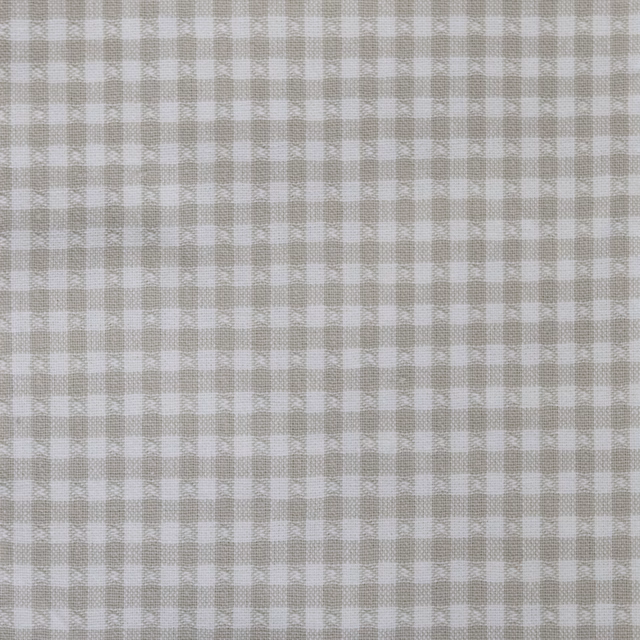 Small oyster beige and ivory checked woven fabric with a soft textured surface