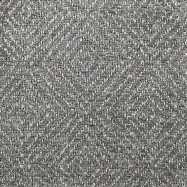 Close-up of a dove grey woven fabric with a subtle diamond pattern