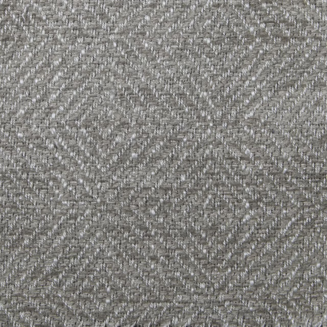 Textured chalk grey geometric woven fabric with diamond pattern