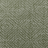 Close-up of green and pale woven diamond geometric fabric swatch
