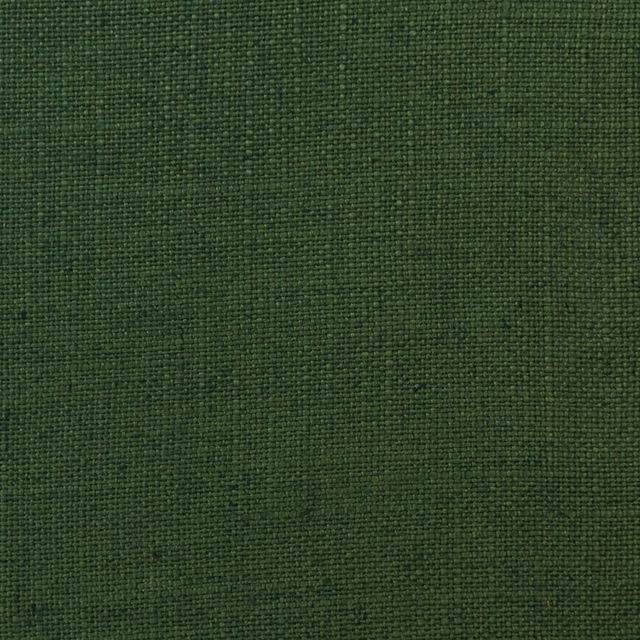 Deep moss green plain woven fabric with a fine textured surface