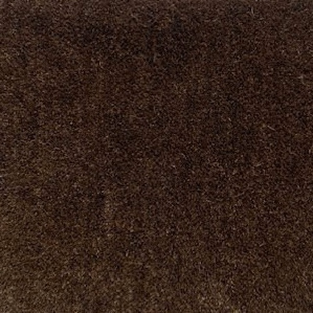Deep cocoa-brown velvet swatch with a dense, softly lustrous pile