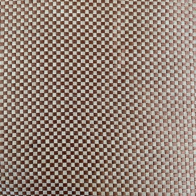 Small basket-weave check in warm brown and blush-beige threads