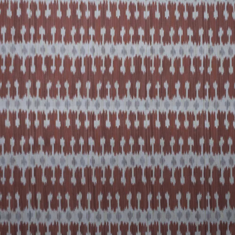Repeating muted red and pale striped woven fabric swatch