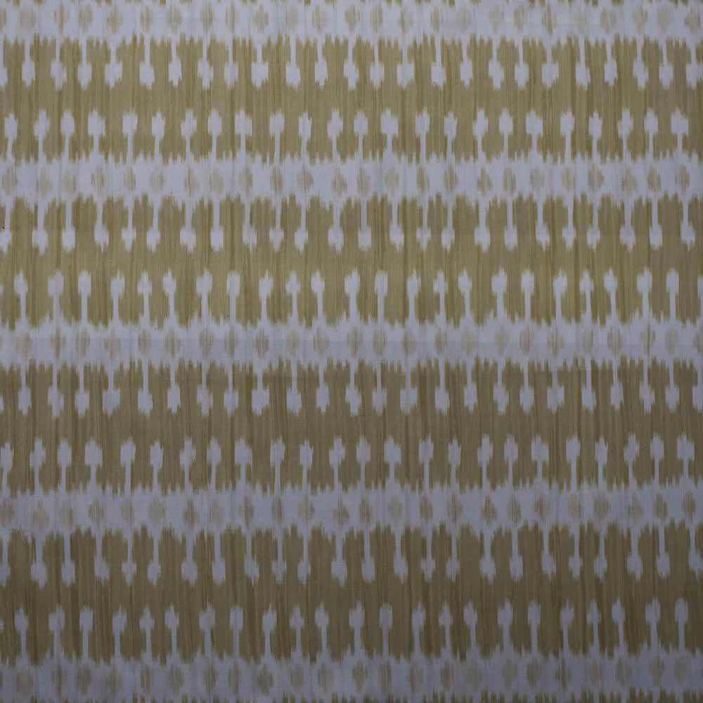 Small woven stripe in muted mustard yellow with pale white accents