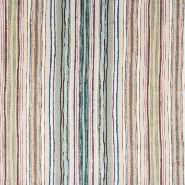 Vertical pastel stripes in mint, teal, lilac and peach on a textured ground