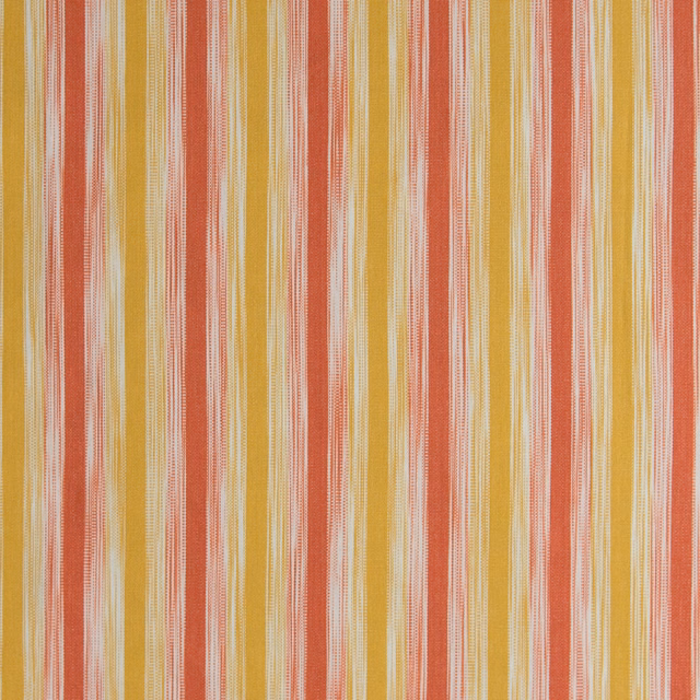 Vertical coral orange and gold strié stripe with ivory pinlines