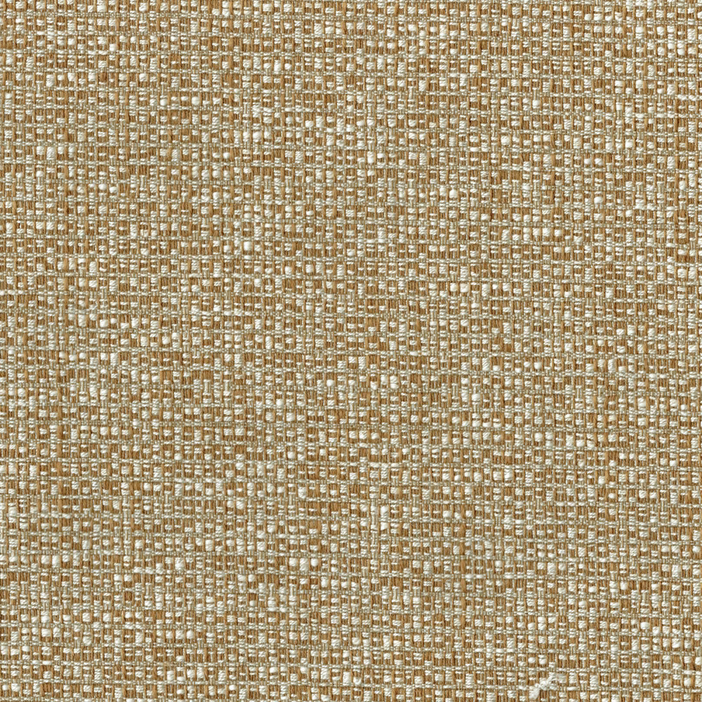 Close-up of a warm ginger-gold woven fabric with small textured checks