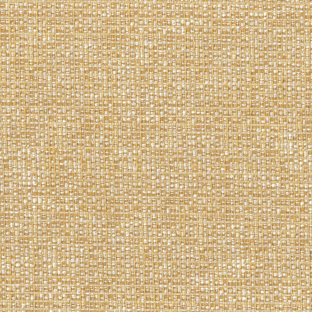 Close-up of saffron gold woven fabric with cream flecks and tight texture