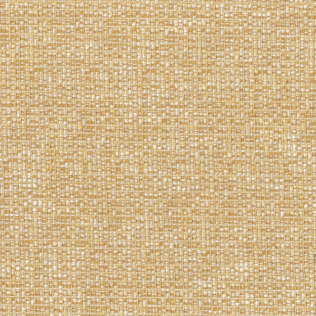 Close-up of saffron gold woven fabric with cream flecks and tight texture