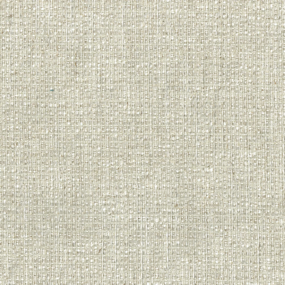 Close-up of pale sesame beige textured woven fabric with fine slubbed weave