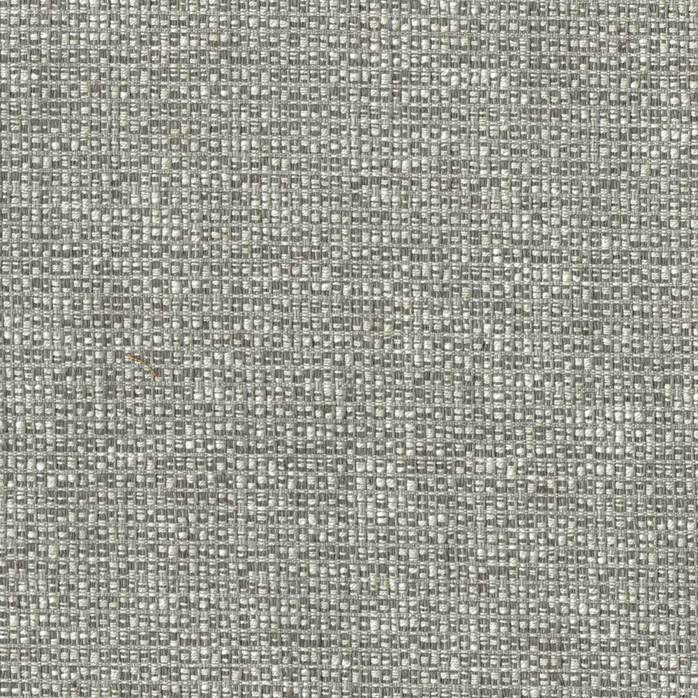 Close-up of a textured smoke grey woven fabric with a compact grid pattern