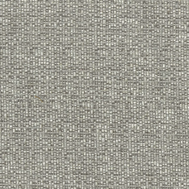 Close-up of a textured smoke grey woven fabric with a compact grid pattern