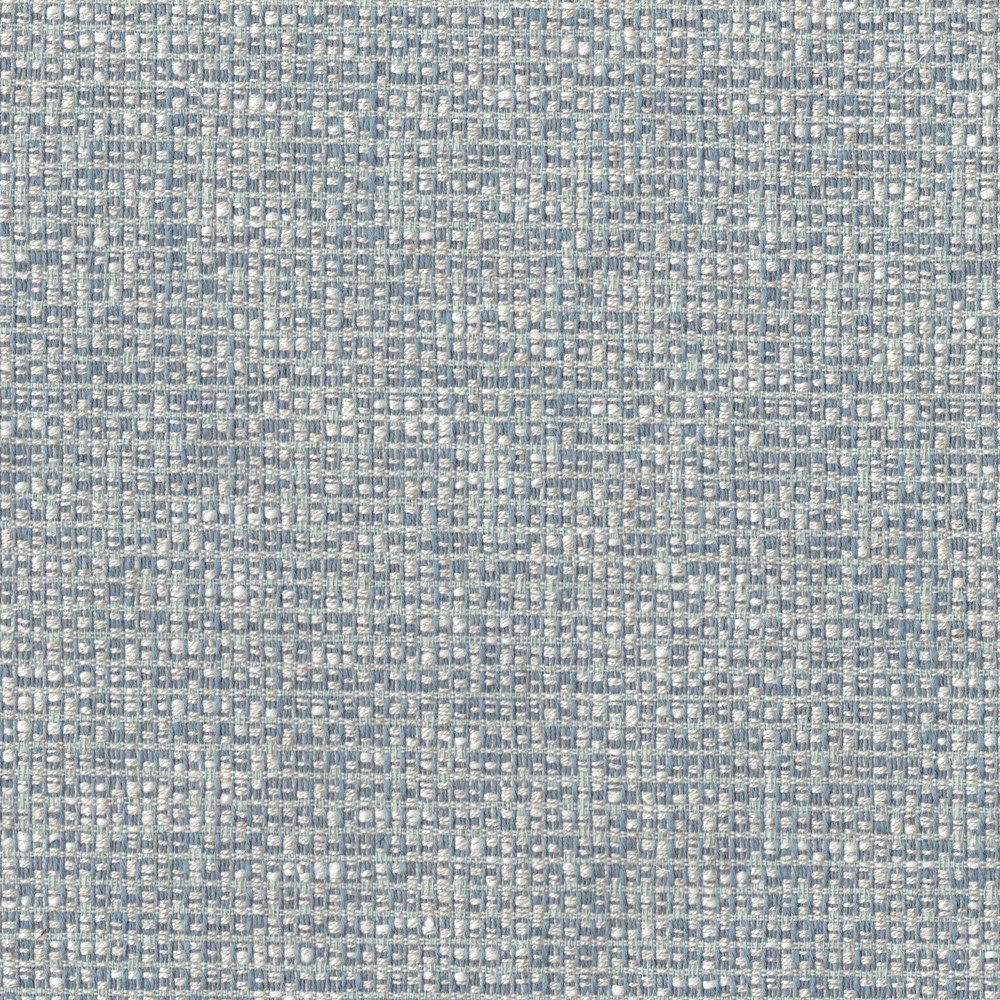 Close-up of a small-scale woven fabric in soft blue-grey with pale slubs