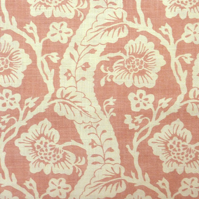 Large cream floral trail print on a dusty blush pink textured fabric