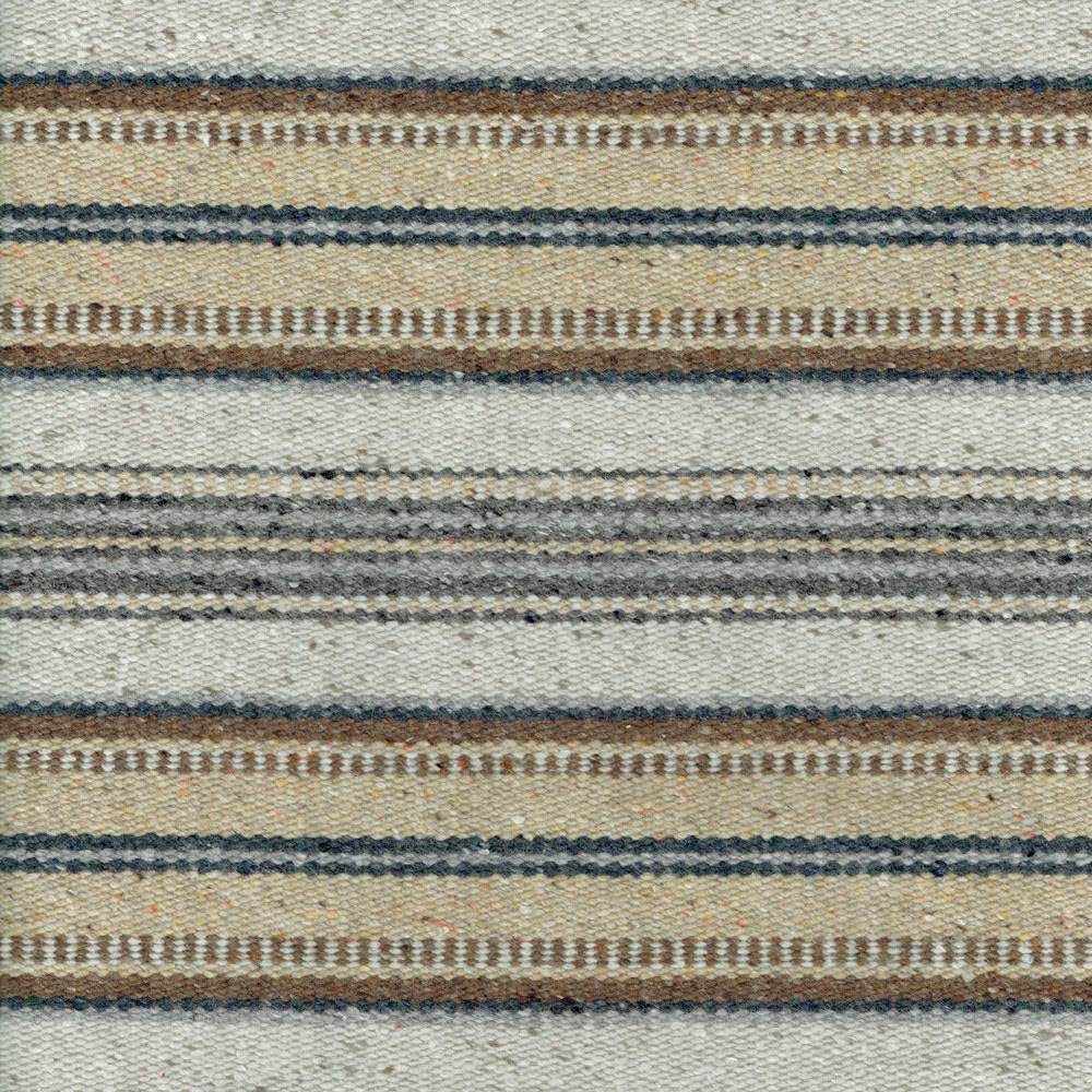 Stone and slate striped woven fabric with a nubby textured surface