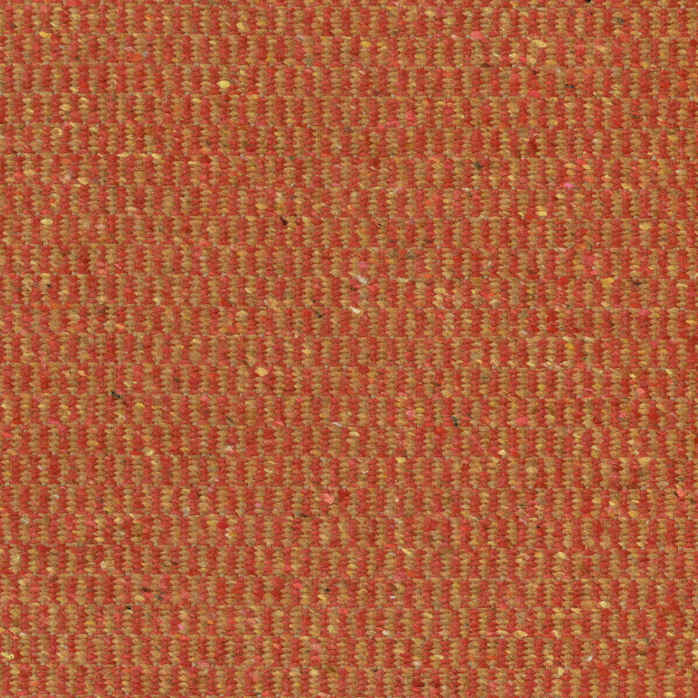 Close-up of claret red woven fabric with golden flecks and compact texture