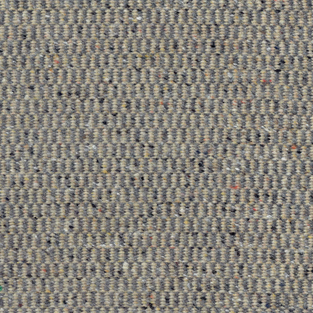 Close-up of stone taupe woven fabric with fine peppered flecks