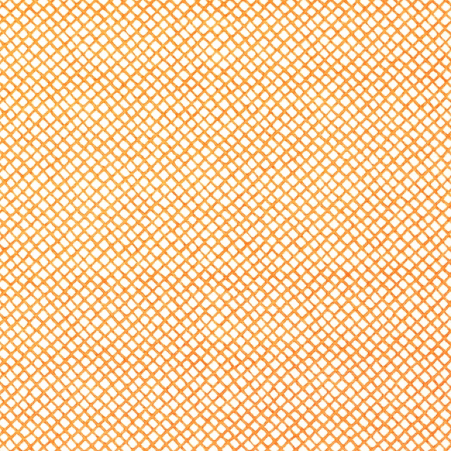 Small diamond lattice fabric in soft apricot orange on a pale ground
