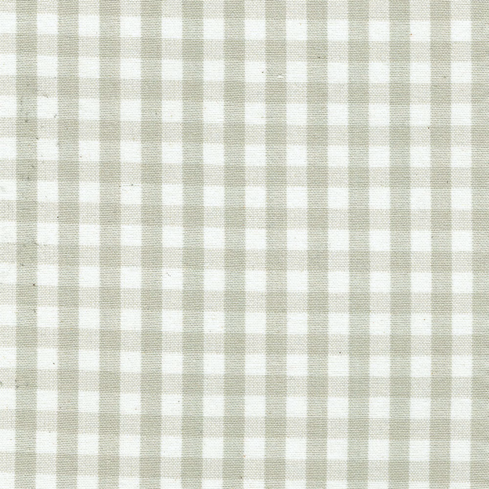 Pale limestone and cream small check fabric with a soft woven texture